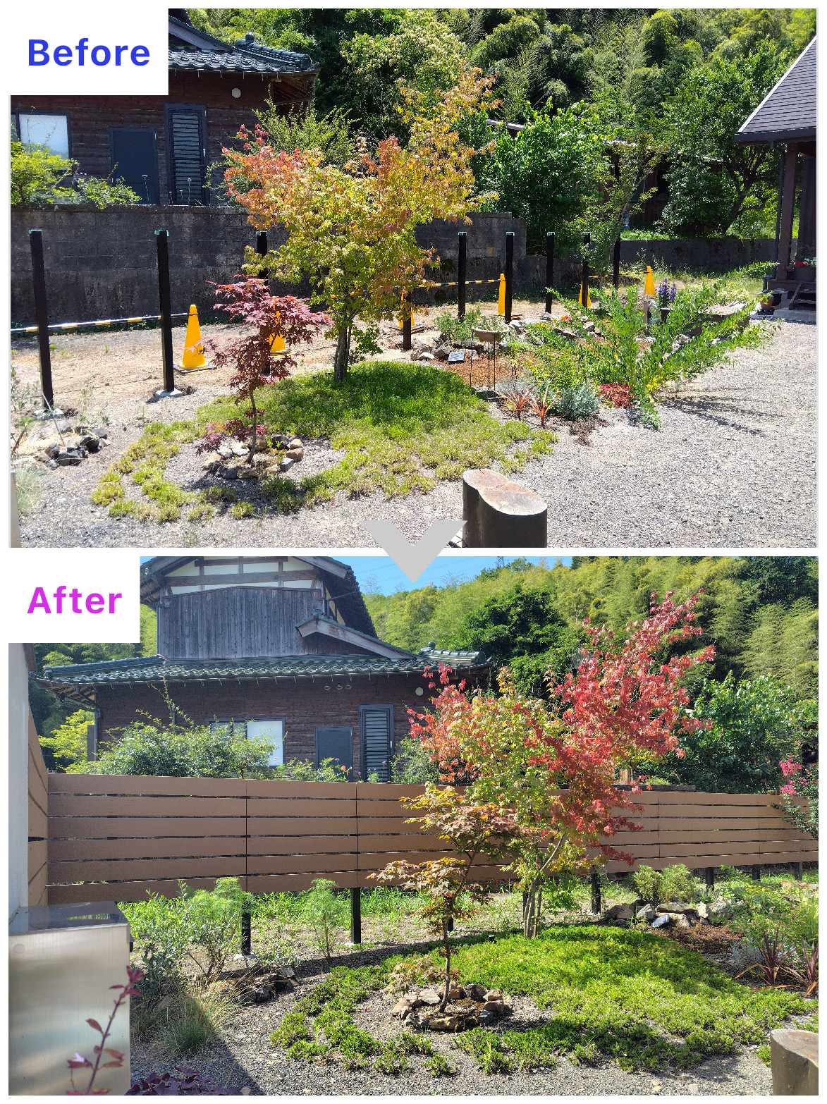 舞鶴市｜Ｎ様邸　目隠しフェンス設置工事